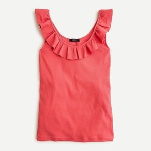 JCREW Rib Ruffle neck tank